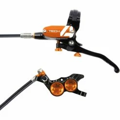 Hope Tech 4 E4 Brake - No Rotor 30 Hope Tech 4 E4 Brake - No Rotor -Outlet Bremser Store Hope Tech 4 E4 Brake No Rotor Disc Brake Callipers Black Orange T4E4CL
