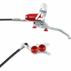 Hope Tech 4 E4 Brake - No Rotor 37 Hope Tech 4 E4 Brake - No Rotor -Outlet Bremser Store Hope Tech 4 E4 Brake No Rotor Disc Brake Callipers Silver Red T4E4ZSRL